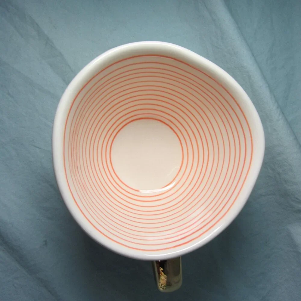 *BOGO mugs* 14 oz mug Paper Source 2019 Coral Dots Wonky Whimsical (w2360)